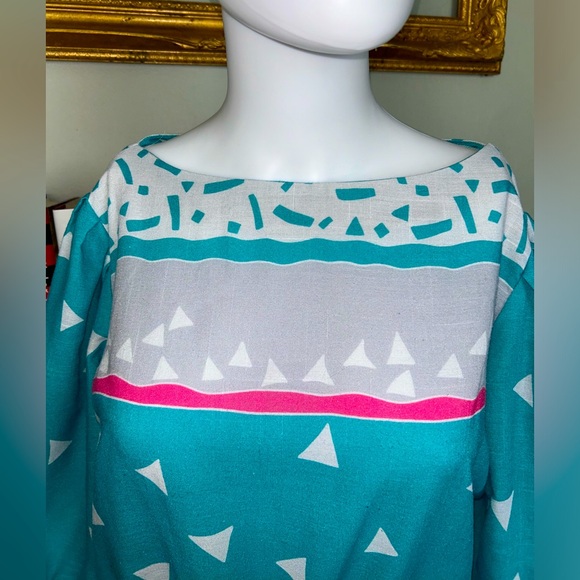 1980s Geometric Vintage Dress - Picture 3 of 8